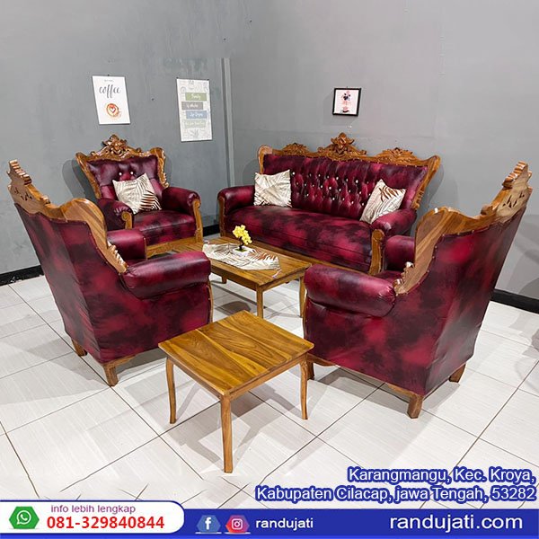 KURSI KAYU JATI GAJAHAN MERAH OSCAR